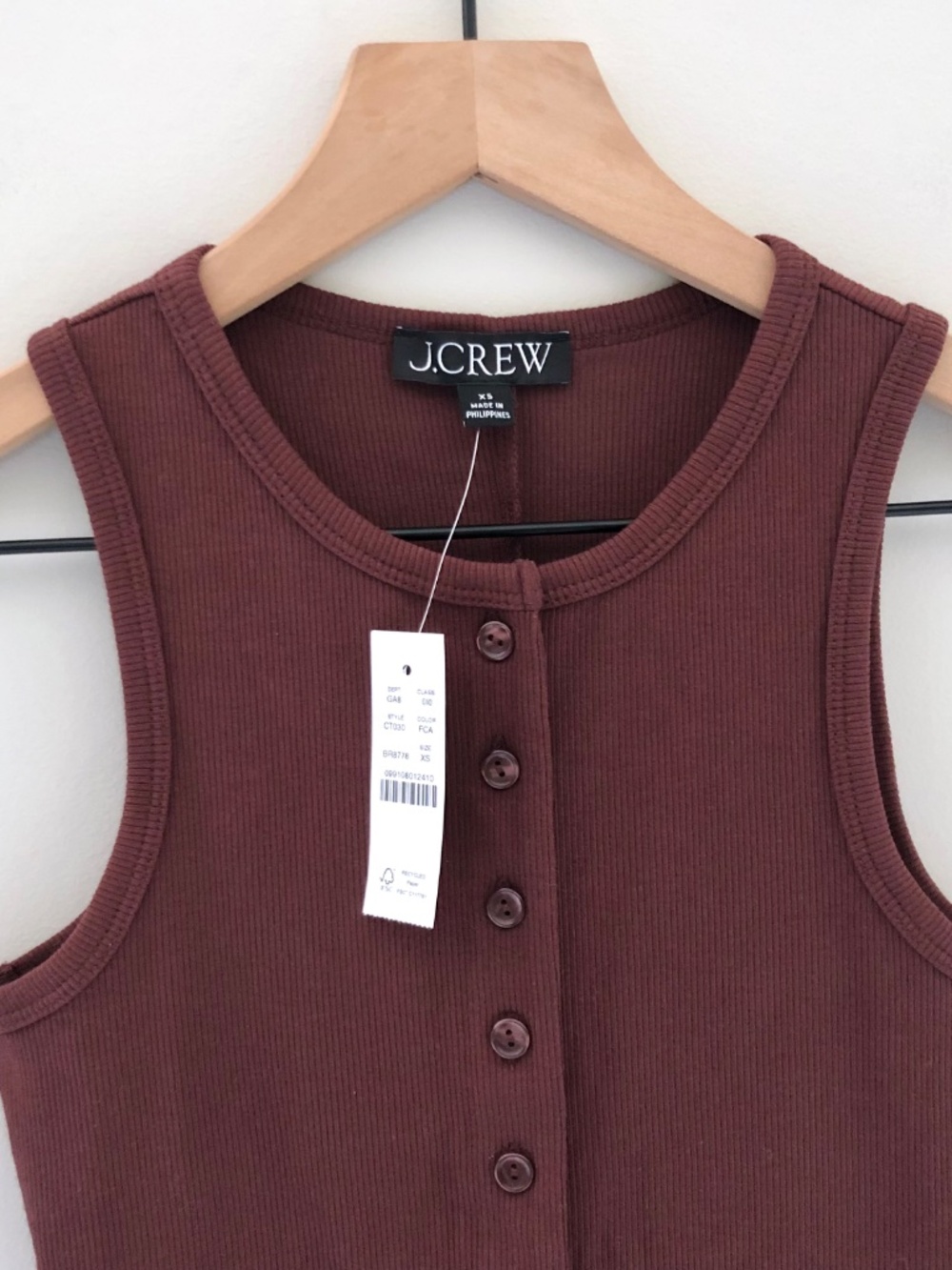 NWT J.Crew Perfect Rib Button-up Shell Top - Picture 2 of 5